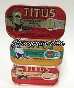 Goede Kwaliteit Bevroren Ingeblikte Sardine Marokko Vismeel/Ingeblikt, Beste Kwaliteit Titus Kan Sardines/ 24 Blikken/Karton 125G 155G 425G