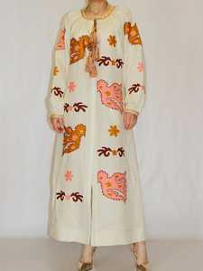 Vestido largo bordado de manga larga con cuello redondo para mujer, moda mexicana, venta al por mayor, novedad de 2022 - Product Image 4