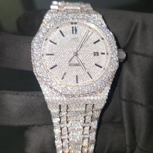 นาฬิกาข้อมือผู้ชายสุดหรู สแตนเลสสตีล ประดับเพชรโมอิสซาไนต์ VVS แบบอนาล็อก ไม่กันน้ำ ขนาด 42 มม. ระบบจักรกล ดีไซน์ธุรกิจและแฟชั่น - Product Image 1