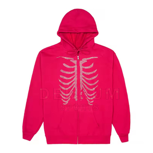 Sudadera con Capucha de Moda para Hombre, Invierno, con Pedrería, Logotipo Personalizado Impreso, Algodón Terry, Color Sólido, Diseño Transpirable, Alta Calidad - Product Image 2