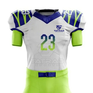 Uniformes de Fútbol Americano Personalizados al por Mayor con Logotipo, Conjuntos Cortos 100% Poliéster de Secado Rápido, Transpirables, con Estampado Sublimado para Todas las Temporadas - Product Image 3