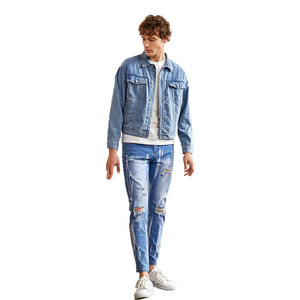 Veste décontractée personnalisée pour hommes Veste en jean tendance simple pour homme Vestes en jean pour hommes - Product Image 4