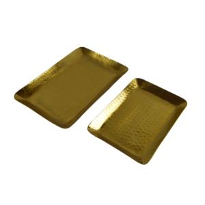 Stylish Rectangle <b>Tray</b> Jewelry Display Trinket <b>Tray</b> With Glass <b>Mirror</b> and <b>Gold</b> Plated Finishing Serving <b>Trays</b> Serving Dishes - Product Image 2