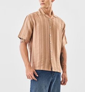 Camisas de Hombre de Alta Calidad, Personalizadas, de Algodón Twill, con Cuello Cubano, Bordado, Corte Cuadrado, Camisa de Diseñador para Hombre - Product Image 2