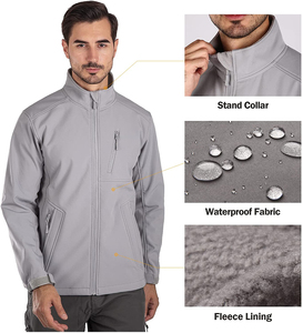 Men's Hot Winter Softshell Jacket High Street Style Waterproof Windproof with <b>Stand</b> Collar Canvas Fabric Zipper Print Design - Product Image 5