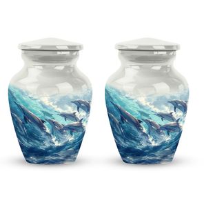 Urna de delfín para cenizas Cremación Decorativo Final DE LA VIDA Cuidado Urnas funerarias modernas Sea Memorial Oceanic - Product Image 3