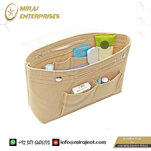 Felt Bag Organizer with Zipper, <b>Handbag</b> & Tote Shaper, Fit Cosmetic Bags Never Full, Tote Purse Organizer <b>Insert</b> Makeup <b>Handbag</b> - Product Image 3