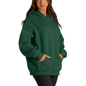 Sweat à capuche ample pour femme avec logo personnalisé de qualité supérieure Sweatshirts à capuche baggy surdimensionnés et respirants à épaules tombantes pour femme - Product Image 3