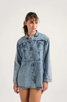 Mini robe en jean sur mesure de qualité supérieure Robes en jean d'été et d'hiver Robe en jean pour femmes de la rue principale