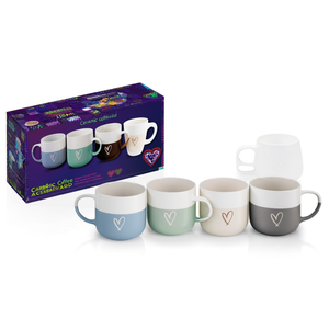 Ceramic Coffee <b>Mugs</b> Hearts Assorted 350ml-4 Pack - Product Image 3
