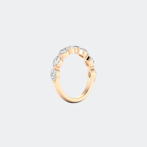 Bague demi-éternité sertie de diamants de laboratoire de 1,00 CTW, taille marquise, couleur D E F, pureté VVS VS, or blanc, or rose, bijoux pour femmes, Inde - Product Image 4