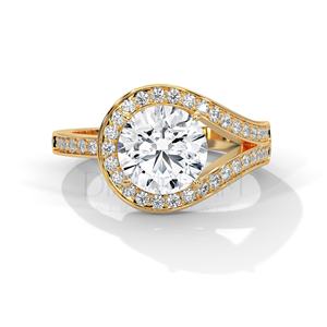 Bague de fiançailles en diamant cultivé de haute qualité avec bague unique en argent sterling 925 originale éblouissante pour femme - Product Image 1