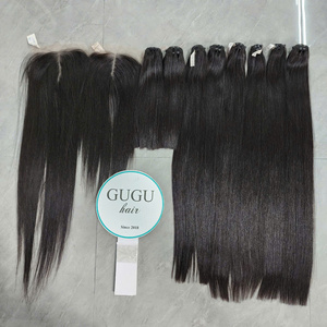 Paquetes de cabello humano virgen de doble estiramiento Extensión recta de grado 11A Paquetes de cabello liso de hueso 100% Proveedores Cutícula cruda alineada - Product Image 4