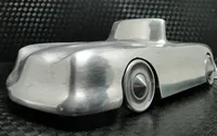 Modèle de voiture de course Art Déco vintage en aluminium massif moulé, objet de collection, presse-papiers de table, artisanat métallique, décoration intérieure