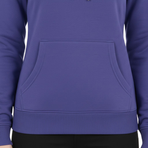 Nueva llegada: Sudadera con capucha violeta vibrante 100% algodón puro, estilo streetwear de lujo, corte ajustado, peso pesado, venta al por mayor. - Product Image 5