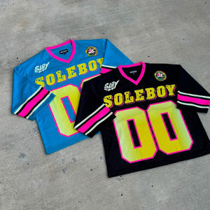 Jersey de fútbol americano de gran tamaño, transpirable, diseño de hombros caídos, conjuntos elegantes - Product Image 1