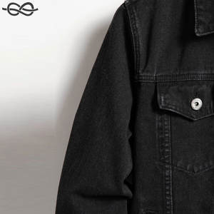 Homme แจ็กเก็ตผ้าฝ้ายสีดำมีกระเป๋าปิดด้วยกระดุมเสื้อแจ็คเก็ตลำลองแขนปกติ - Product Image 5