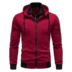 Nueva sudadera con cremallera de Color sólido para hombre, cuello levantado, moda informal, duradera, Otoño/Invierno, manga de hombro, Sudadera con capucha, ropa deportiva para hombre - Product Image 6