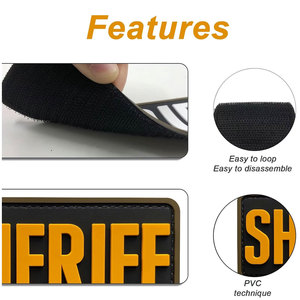 Parches con logotipo de goma 3D en relieve personalizado, apliques de emblema táctico de PVC suave, parches de sombrero de PVC con flores cosidas, técnica bordada - Product Image 4