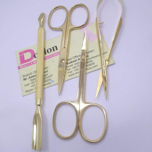 ที่ดันหนังกำพร้าชุบทอง24K เครื่องมือทำเล็บมือดันเล็บที่ดันหนังกำพร้าที่ดันหนังกำพร้าที่ดันหนังที่ดันหนังกำพร้าแบบสองด้านทำจากสเตนเลสสตีล - Product Image 1