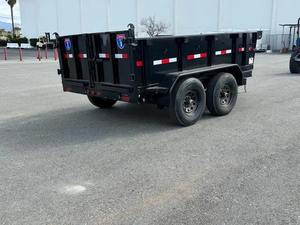 Remorques à benne basculante à vendre, utilitaire commercial, essieu tandem, taille 7x14, idéal pour le transport de gravier, de terre, de sable et d'équipements. - Product Image 2