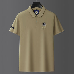 เสื้อโปโลแขนสั้นปักลายสำหรับผู้ชายเสื้อโปโลคอปกเสื้อ100% ผ้าคอตตอนสำหรับฤดูร้อน - Product Image 4