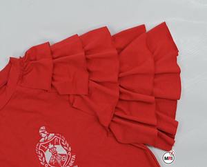 Haute qualité séchage rapide femmes coton T-Shirt respirant col à volants manches courtes imprimé décoration prix de gros - Product Image 5