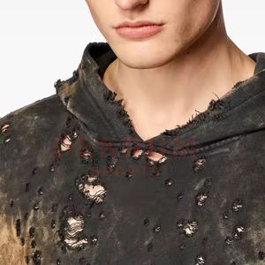 Prix de gros, faible MOQ, sweats à capuche pour hommes, effet usé, tissu confortable pour l'hiver, personnalisable, haute qualité, nouvelle arrivée - Product Image 3