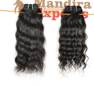 100% paquets ondulés bruts naturels vague profonde non traitée cuticule alignée Temple extensions de cheveux humains indiens - Product Image 3