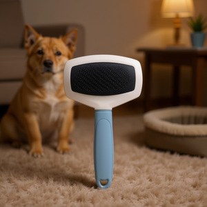 Brosse de toilettage double face pour animaux de compagnie, à manche couleur unie, pour l'élimination des poils de chien et de chat, fabricant en gros - Product Image 3