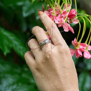 <b>Minimalist</b> Beauty Single Bead Delicately Positioned Middle Bead Maintains New Style Fashion Rings - Product Image 6