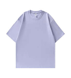 T-shirt oversize à coupe ample en coton, épaules tombantes, streetwear, col côtelé, logo personnalisé, t-shirt vierge pour homme, vente chaude - Product Image 3