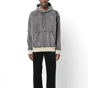 Custom Heavyweight <b>Vintage</b> Stone Wash Pullover Hoodies <b>Oversized</b> Fleece <b>Sweatshirt</b> for Men - Product Image 2