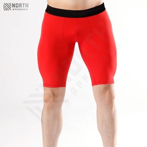 Men's Red <b>Black</b> Double Layered Compression Shorts-Quick Dry OEM Service <b>High</b> Quality Sports Gym Running Shorts Summer - Product Image 1