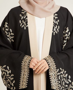 Elegante alta demanda EE. UU. Abaya bordado a mano árabe Dubai diseño gasa tela Kaftan con los mejores precios al por mayor - Product Image 1