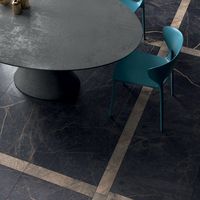 Carrelage mural en porcelaine pleine masse 100% fabriqué en Italie, finition brillante, effet marbre naturel carré, noir, pour villa, 60x60 CM