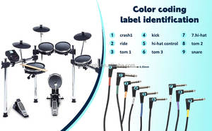 <span class=keywords><strong>Cable</strong></span> de Audio Electrónico <span class=keywords><strong>para</strong></span> Batería con Conector de Cobre de 6.35 mm, <span class=keywords><strong>Cable</strong></span> de Conexión <span class=keywords><strong>para</strong></span> Módulo de Bombo, Tom y Batería - Product Image 2