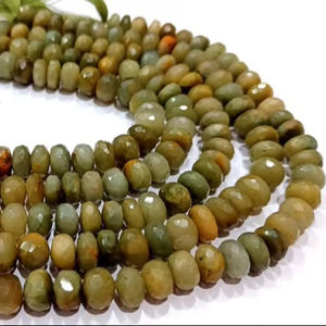 Cuentas de ojo de gato natural Rondelle facetadas de 8mm vendidas por hebra de 8 pulgadas de largo - Product Image 1