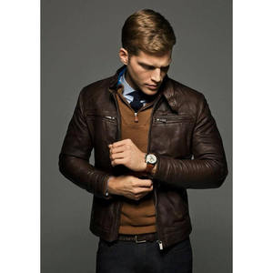 Veste en cuir pour homme Style luxueux Vêtement d'extérieur Avec un design de coupe précise et un caractère visuel poli - Product Image 1