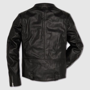 Chaqueta de Cuero OEM, Chaqueta de Motociclista de Piel de Cordero Marrón para Hombre, Chaquetas de Motocicleta de Cuero Genuino para Hombre - Product Image 4