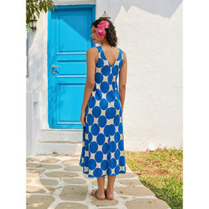 Robe midi Margot en twill - Motif à pois élégant, manches bouffantes, tenue de soirée modeste pour femmes - Product Image 3