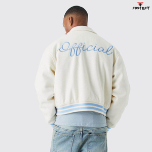 Venta caliente Nuevas llegadas Invierno Gran oferta Chaquetas universitarias de béisbol de alta calidad Custom College 100% Cotton Front Logo Unisex - Product Image 3