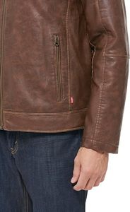 Chaqueta de cuero de motorista estilo Brando personalizada para hombre, piel de vaca auténtica suave con Capucha ajustable y cuello alto para invierno - Product Image 6