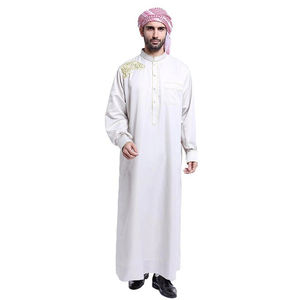 Ropa árabe Jubba con capucha para hombres con mangas largas Ropa de nueva llegada Thobe Hombres musulmanes Diseño en forma de V Thobe / Thawb - Product Image 3