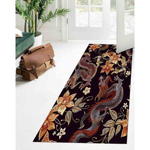Tapis imprimé motif dragon asiatique, design floral moderne, salon, décoration de salon, tapis fin non tissé - Product Image 5