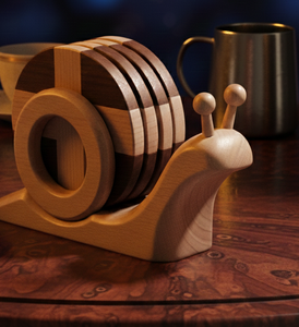 Juego de Posavasos de Madera Cuadrados Hechos a Mano por Artesanos, de Alta Calidad, Clásicos, Ecológicos, Decorativos, para Bebidas - Product Image 5