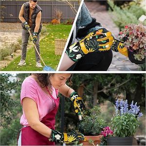 Guantes de cuero de vaca a prueba de espinas para hombres y mujeres Equipo DE SEGURIDAD transpirable para jardinería de jardín de rosas - Product Image 6