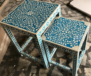 Console en incrustation d'os, table basse en incrustation d'os - Product Image 3