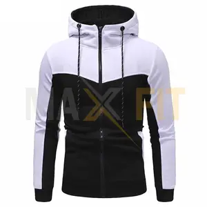 New Design Men High Quality Hoodies, Street Wear White Black Color Slim Fit Zipper Hoodies By MAXFIT ENTERPRISES