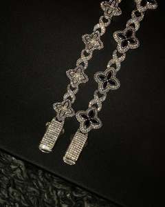 Bracelet de fête de luxe personnalisé en argent sterling 925 avec diamant moissanite, poids 13 g, plaqué argent et or, cadeau - Product Image 3